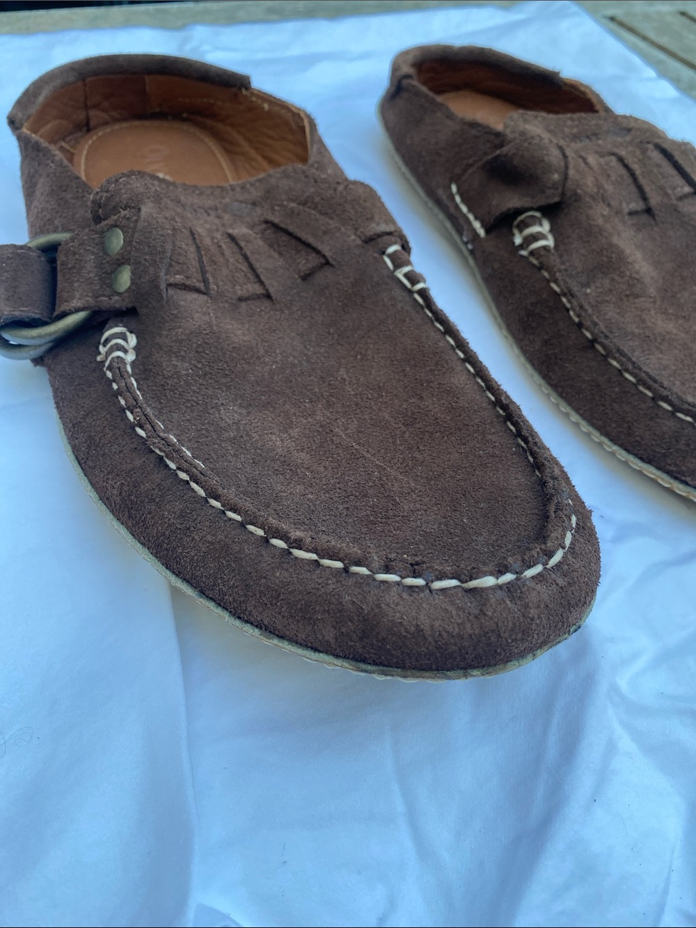 Quoddy Brown Suede Ring Mule
